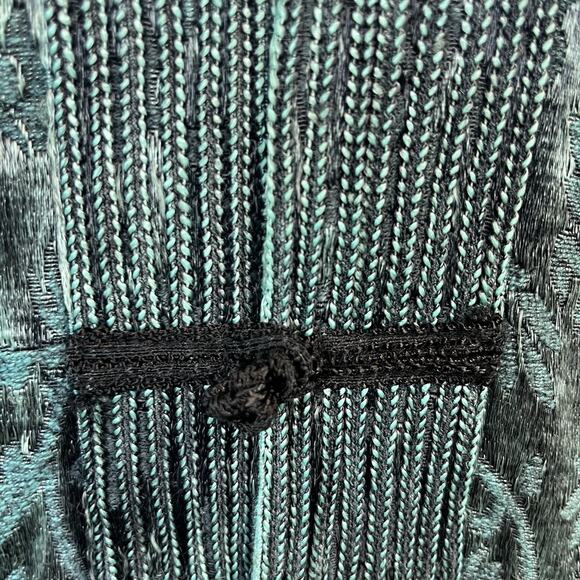 Coldwater Creek Oriental Asian Jacket size Extra Large Sage Green Black Brocade - Picture 7 of 10